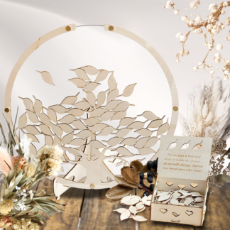 【limande】 ウェディングドロップス 芳名帳 結婚式 木の葉型 ウェルカムボード 結婚証明書 ゲスト 参加型 チップ60枚付き