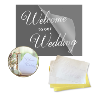 【ウェルカムスペースに装飾を!】 ウェルカムシール 【Welcome to our Wedding】 カッティング転写シール2枚セット 取説付 結婚式 limande