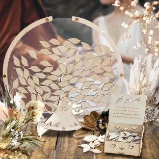 【limande】 ウェディングドロップス 芳名帳 結婚式 木の葉型 ウェルカムボード 結婚証明書 ゲスト 参加型 チップ80枚