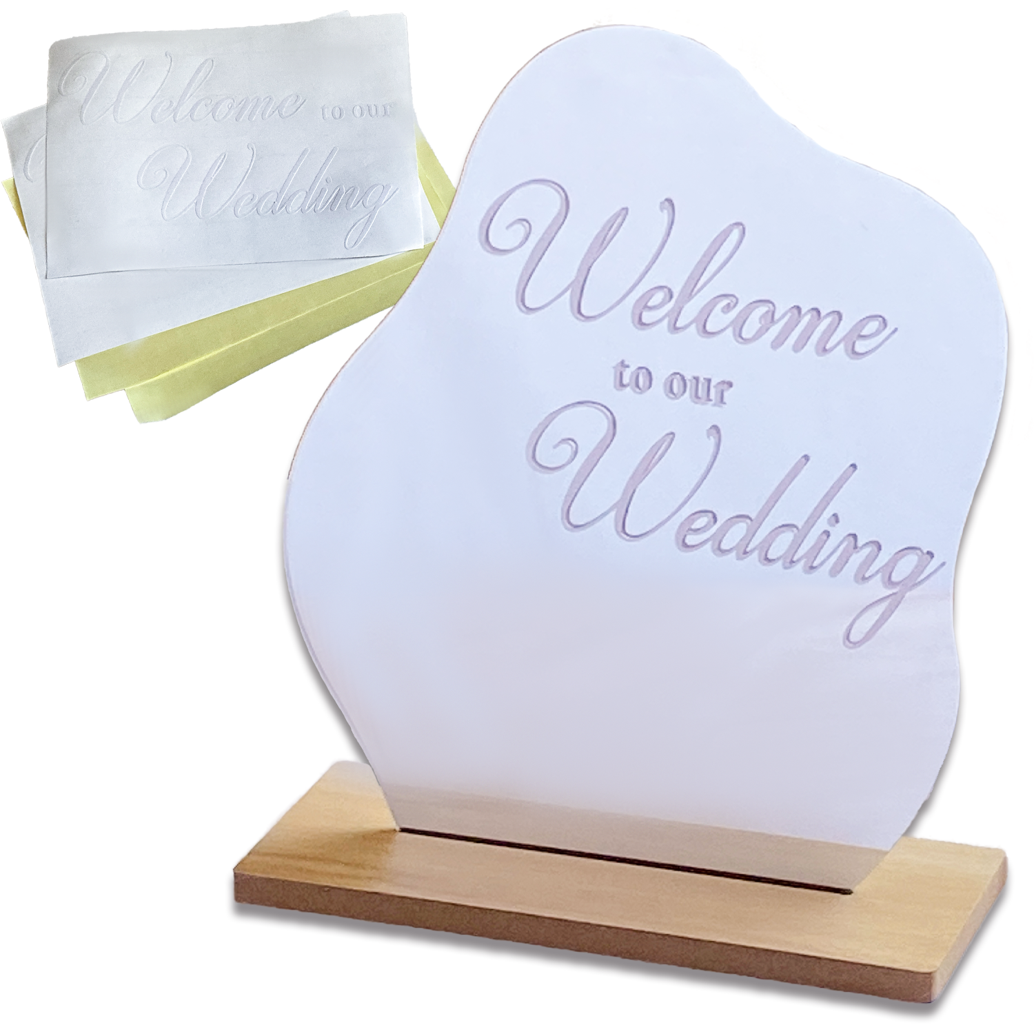 【limande】 ウェルカムボード 結婚式 ウェルカムスペース ウェーブミラー シール2枚付 ウェルカムボード アレンジ可能 化粧ミラー 記念品 - 画像 (9)