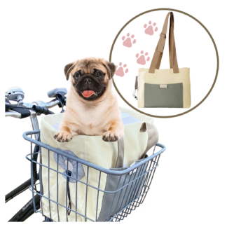【limande】 自転車 犬乗せ 犬 自転車 犬グッズ 前かご用 犬かごのせ用品 簡単装着 飛び出し防止 犬 散歩用 犬 便利グッズ