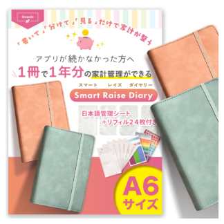 【書いて・分けて・見るだけで家計が整う】 家計簿 袋分け A6 バインダー 24枚リフィル 日本語管理シート付 バンドタイプ家計簿 limande